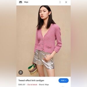 Maje  Pink Knit Cardigan